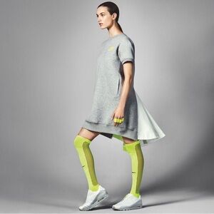 Nike Gray Midi Dress with Neon Accents